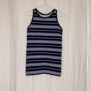 Athleta racerback navy/white striped tank